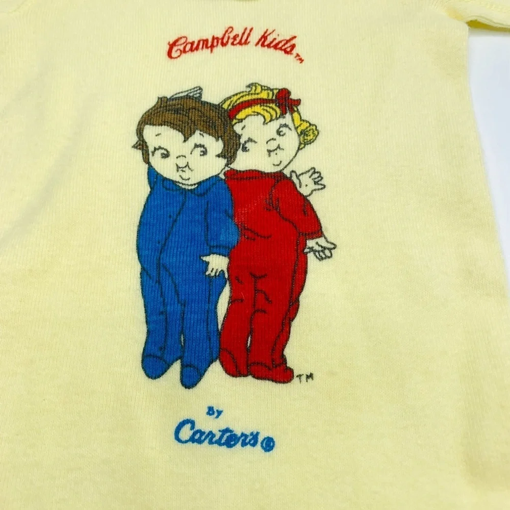 Rare Vintage 1986 Campbell Kids by Carter's Yellow Onesie Small to 11lbs